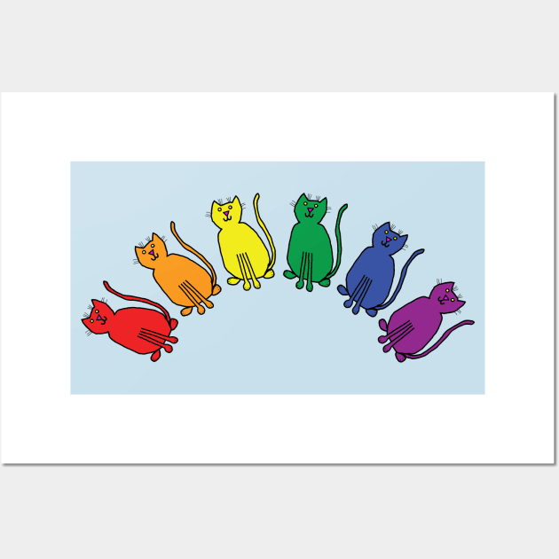 Pride Cats Rainbow Wall Art by ellenhenryart